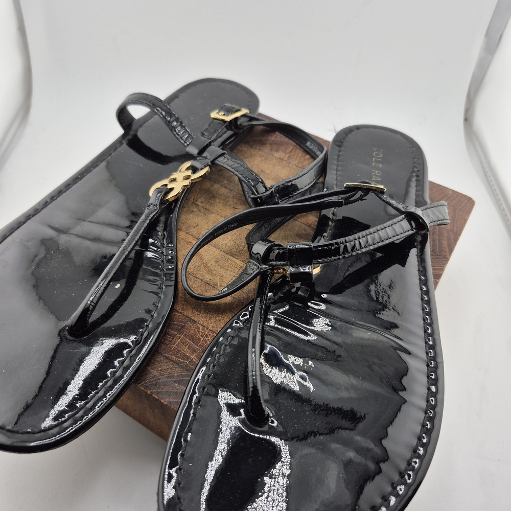 Cole Haan Black Patent Leather Sandals